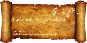Gyémánt Ádám névjegykártya