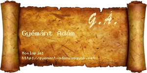 Gyémánt Ádám névjegykártya